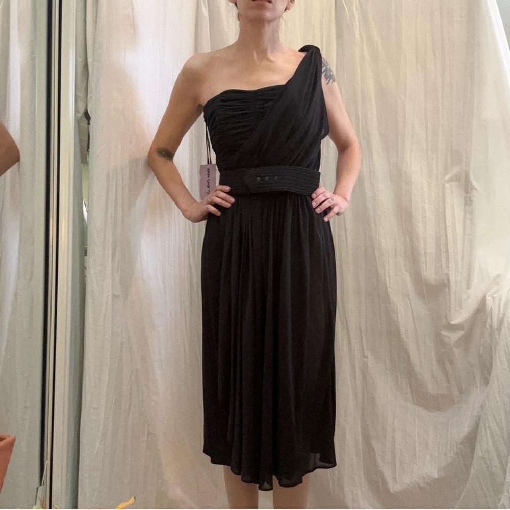 Victor Costa Black One-Shoulder Dress‎ - Picture 6 of 14